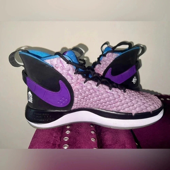 Men's Nike AlphaDunk Huarache Fab Five Purple Blue Basketball Shoes EUC Size 9 - Picture 5 of 9